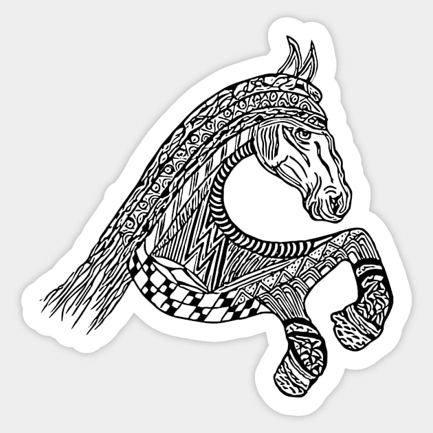 The galloping horse Sticker by Wolf Line Design